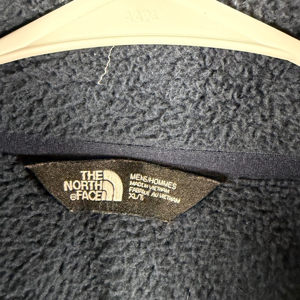 The North Face Mens XL Fleece Jacket Navy Blue IBM Logo Full Zip Sweater Knit - Picture 6 of 8
